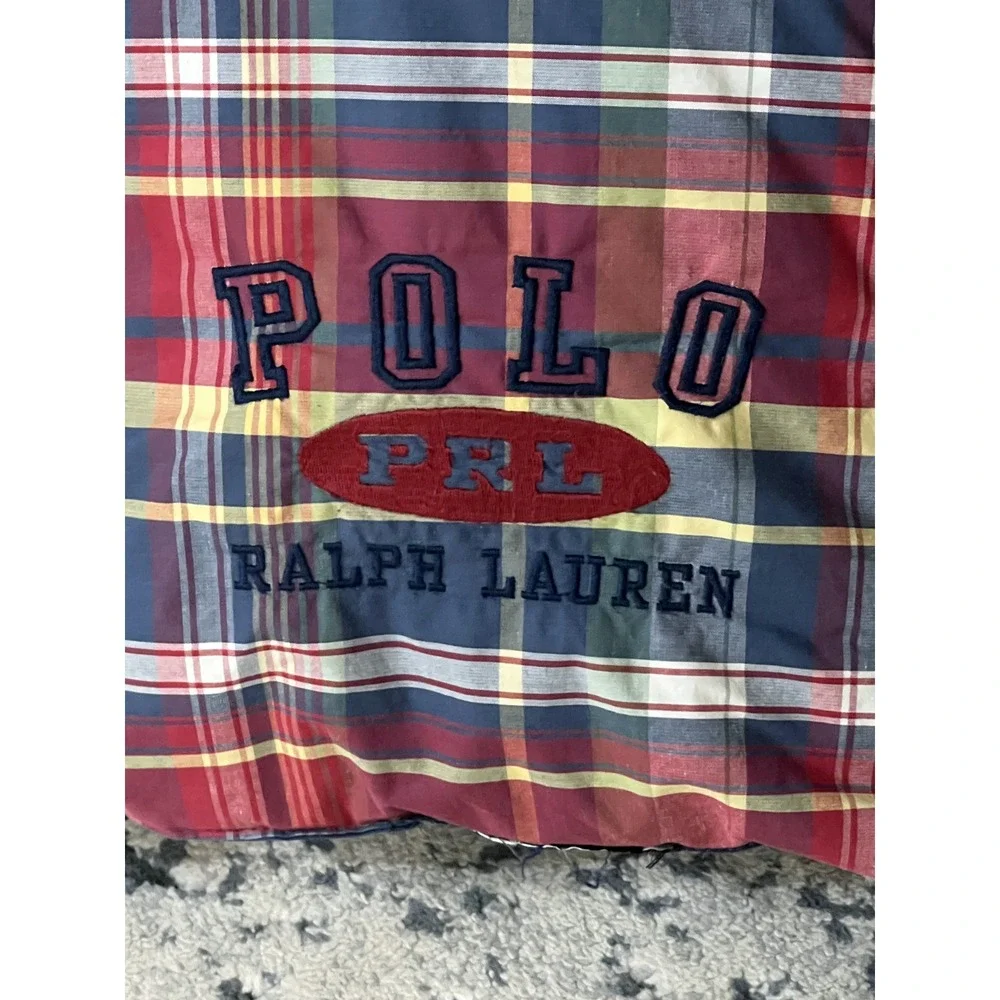 Ralph Lauren Polo Kelso Plaid Down Comforter Blue & Multi Embroidered 86 x 63